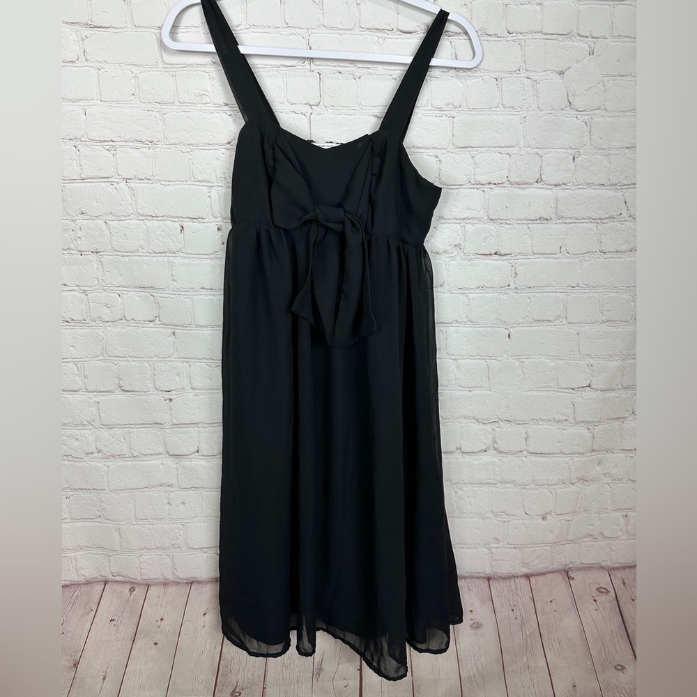 Liz Lange Black Maternity Sleeveless flowy fairy knee length dress, sz XS